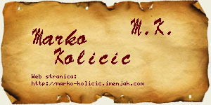 Marko Količić vizit kartica